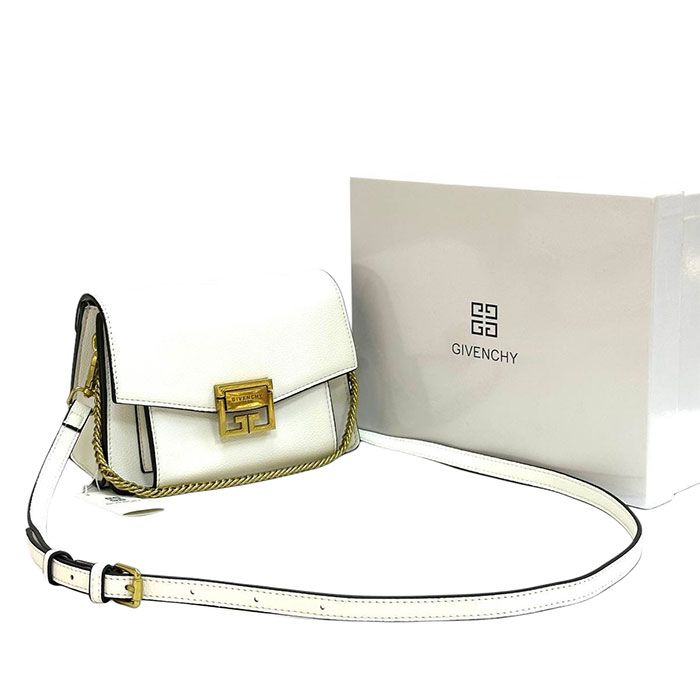 Сумка белая "GIVE*CHY" Эко-кожа (размеры в ассортименте)