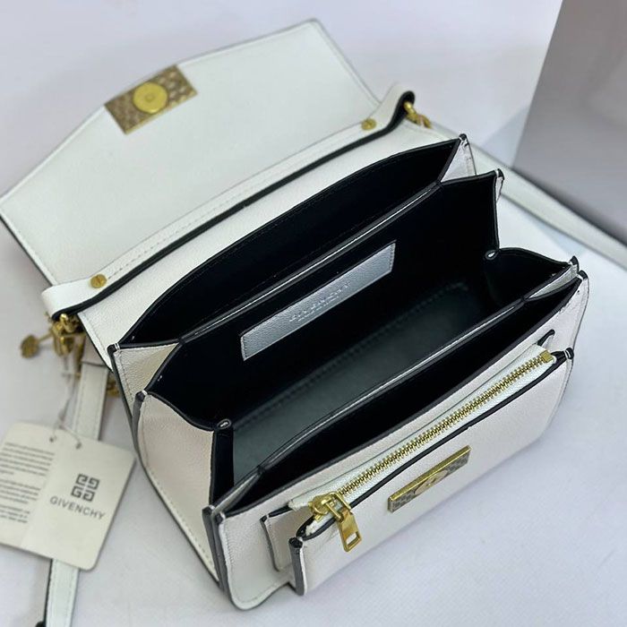 Сумка белая "GIVE*CHY" Эко-кожа (размеры в ассортименте)