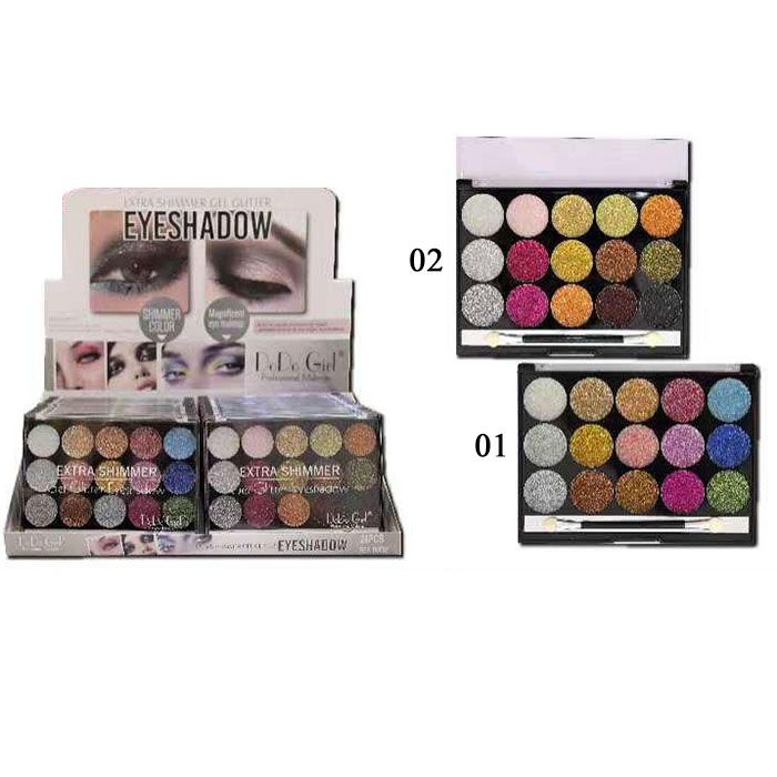 Тени для век DoDo Girl "Extra Shimmer Gel Glitter" 15 оттенков