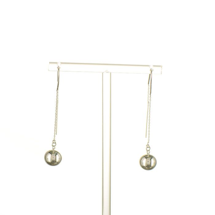 Серьги длинные с шариками