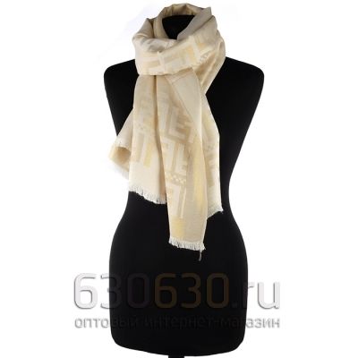 Палантин 3D Fendi Двухсторонний (Кремовый/Золотистый)