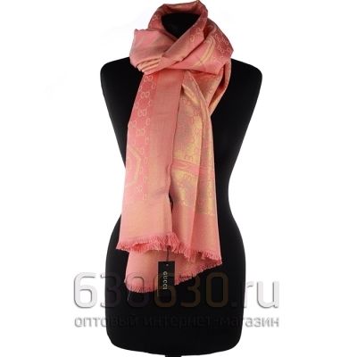 Палантин 3D Gucci Двухсторонний (Розовый/Золотистый)