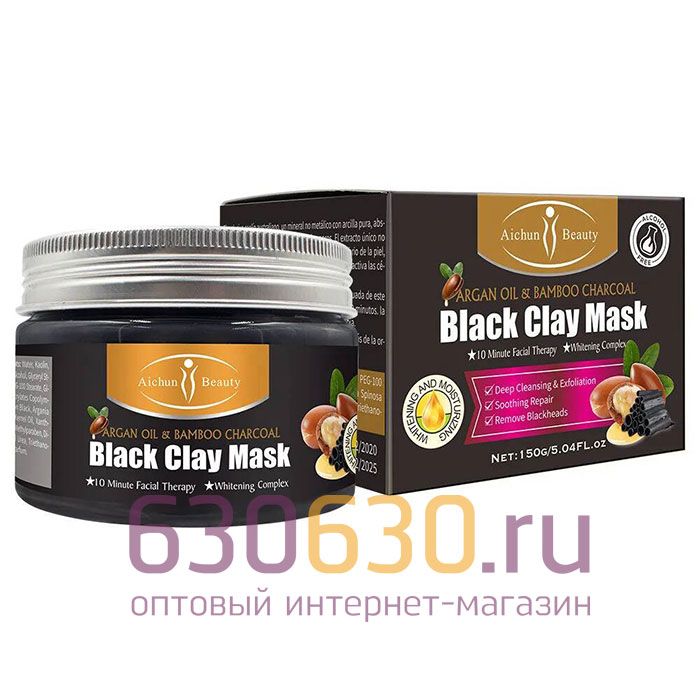 Маска из бамбукового угля для удаления черных точек Aichun Beauty "Black Clay Mask" 150g