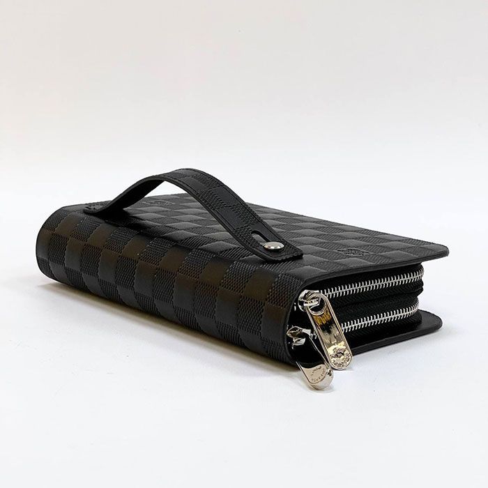 Кошелёк "L*uis V*itton" Натуральная кожа + Канва ЛЮКС (22/12см)