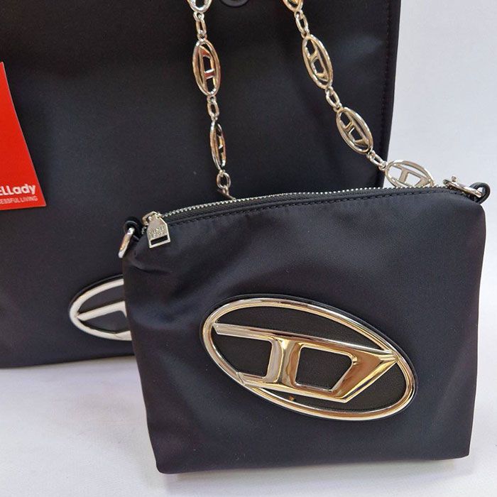 Сумка 2в1 "Di*sel" Плащовка+Эко кожа (37/30см)