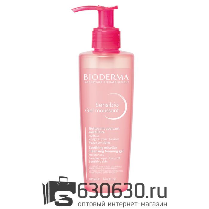 Очищающий мицеллярный гель-мусс для чувствительной кожи Bioderma " Sensibio Gel Moussant" 200 ml