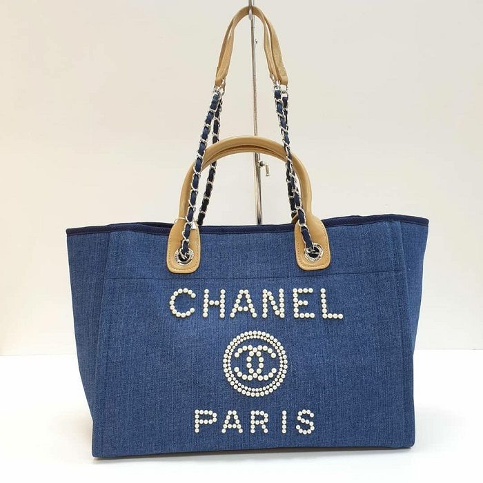 Сумка Шоппер "Ch*nel" Текстиль+эко-кожа