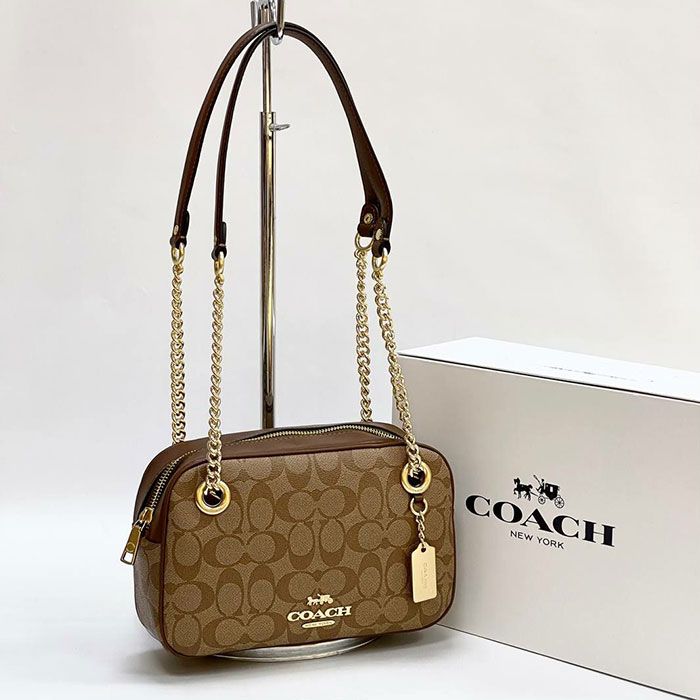 Сумка "Co*ch" Натуральная кожа ЛЮКС (24/15 см)