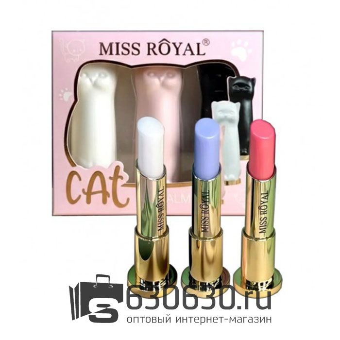 Набор бальзамов для губ Miss Royal "Cat" 3 в 1