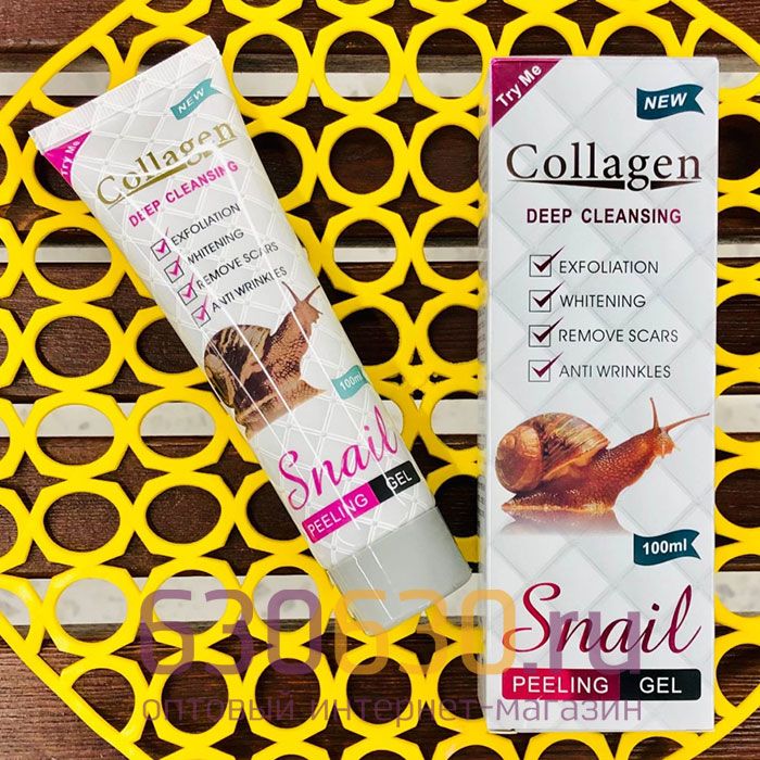 Очищающий гель-пилинг с муцином улитки Collagen "Snail Peeling Gel"