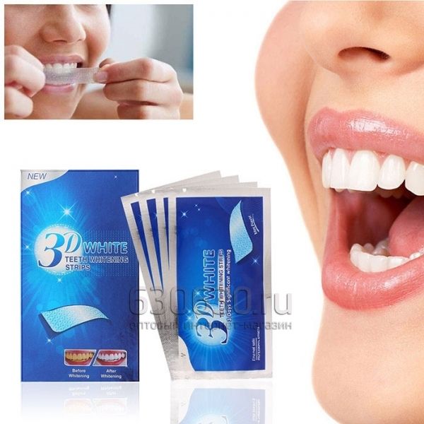 Отбеливающие Полоски Для Зубов 3D White Teeth Whitening Strips (14 шт)