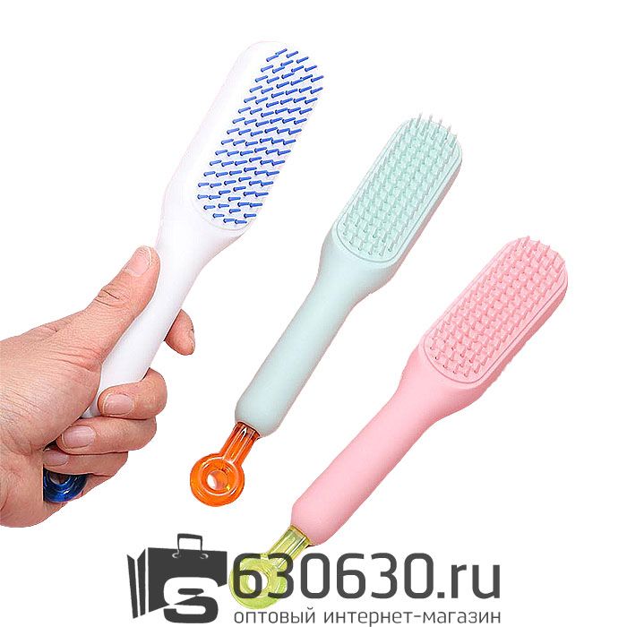 Расческа самоочищающаяся для волос (жесткие зубчики) 1шт.