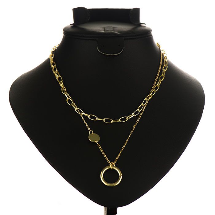 Двойная цепочка с подвеской (золото)