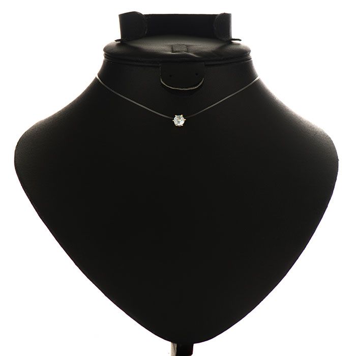 Колье-невидимка на леске с серьгами набор "Многогранник" (серебро)