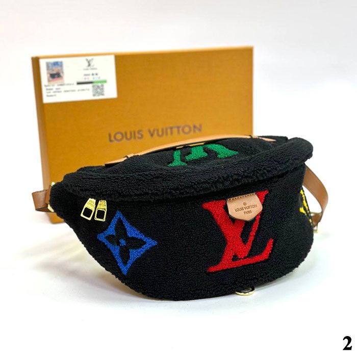 Сумка поясная "Lo*is Vui*ton" Мех+Эко кожа ЛЮКС (30/20см)