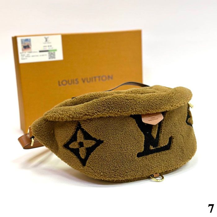 Сумка поясная "Lo*is Vui*ton" Мех+Эко кожа ЛЮКС (30/20см)