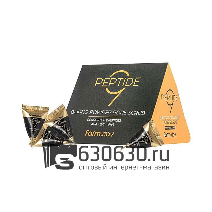 Скраб для лица с пептидами в пирамидке FarmStay "Peptide 9 Baking Powder Pore Scrub"