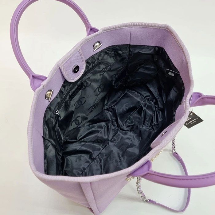 Сумка Шоппер "Ch*nel" Текстиль+Эко кожа (38/28 см)