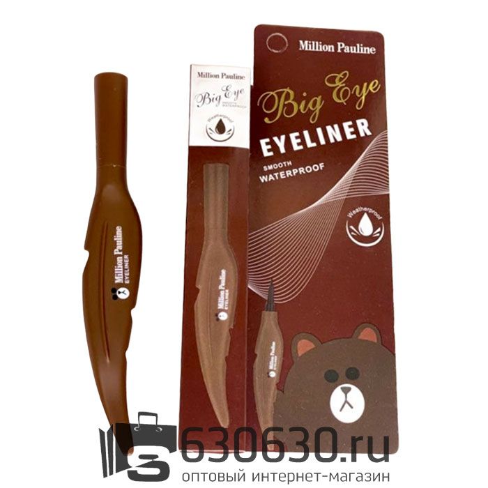 Подводка-фломастер для век Million Pauline "Big Eye Eyeliner Smooth Waterproof" Медведь