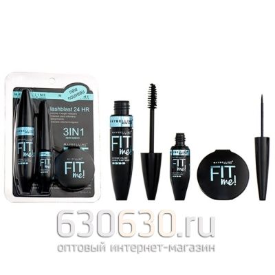 Набор для макияжа Maybelline "Fit Me Lashblast 24 HR 3 in 1" 9.5 g x 6 g x 3.5 g