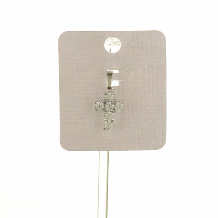 Подвеска "Крестик" с камнями (серебро)