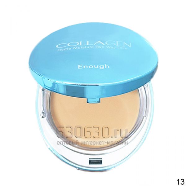 Компактная пудра с коллагеном Enough "Collagen Hudro Moisture Two Way Cake №13" 13g (+сменный блок)