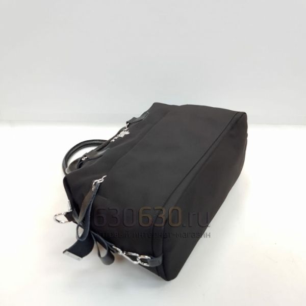 Сумка "Pr*da" мешковина + натуральная кожа