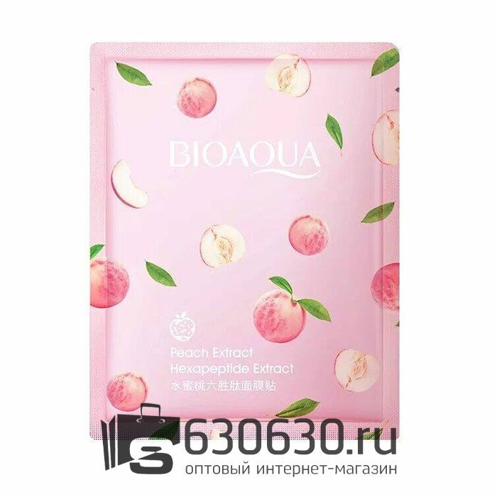 Тканевая маска с экстрактом персика BIOAQUA "Peach Extract Hexapeptide Extract" 1шт.