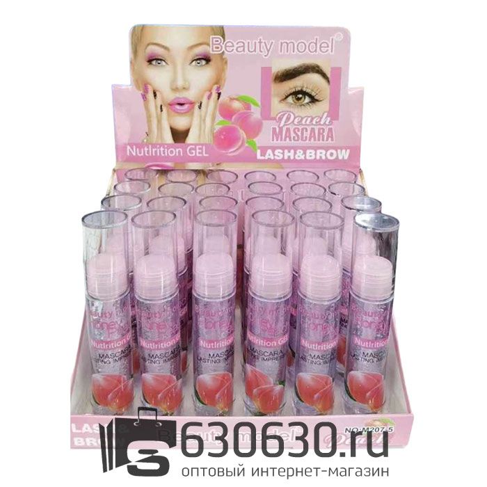 Фиксирующий гель для бровей и ресниц Beauty model "Peach Mascara & Nutlrition GEL" 1шт.
