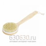 Деревянная щетка с ручкой для сухого массажа