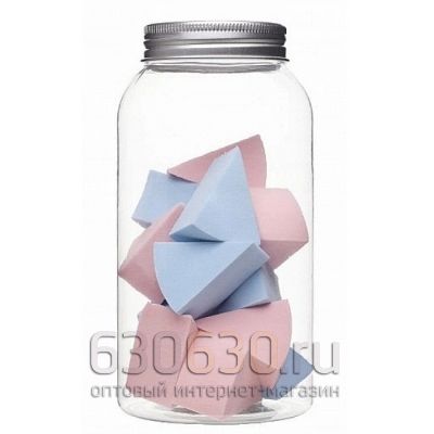 Спонжики для макияжа в баночке,12 шт